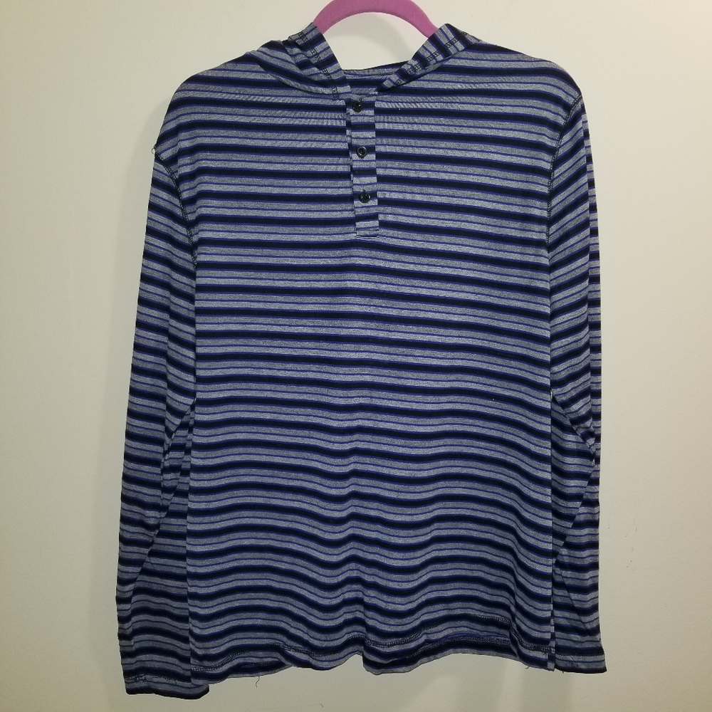 Courage Mens Long Sleeves Sweater Hooded Blue/gray